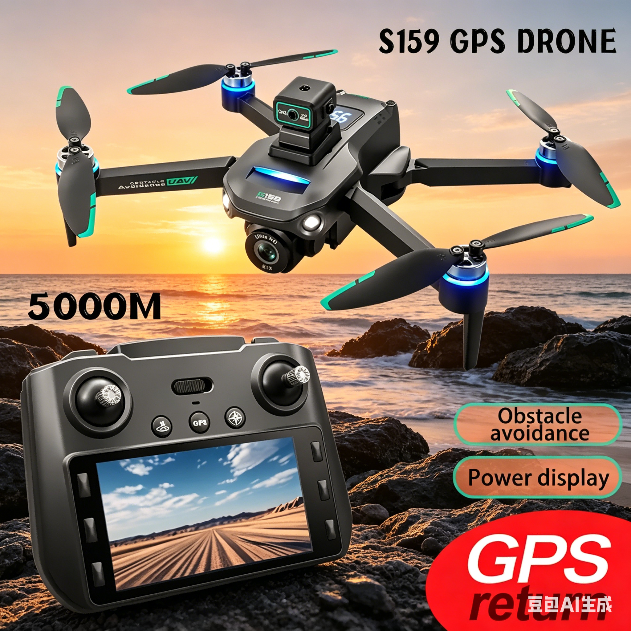 Drone Cinematic - S159 GPS Drone 4K Profesional Dual