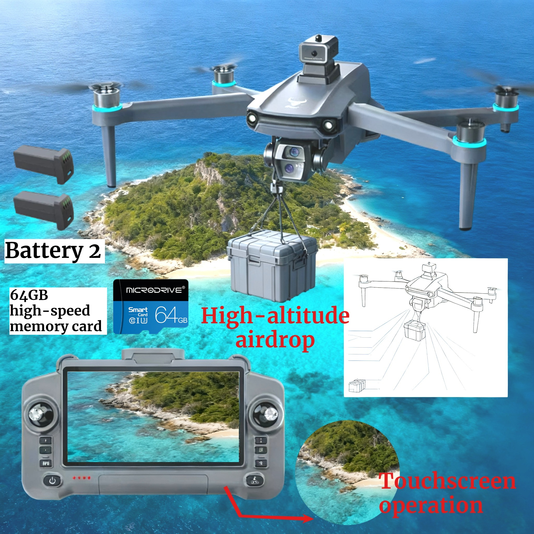 Drone GPS 8K HD Camera Aerial  - Drone Multispectral avis et prix